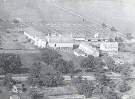 Aerial view of the Eberlein farm, Shawano, Wisconsin