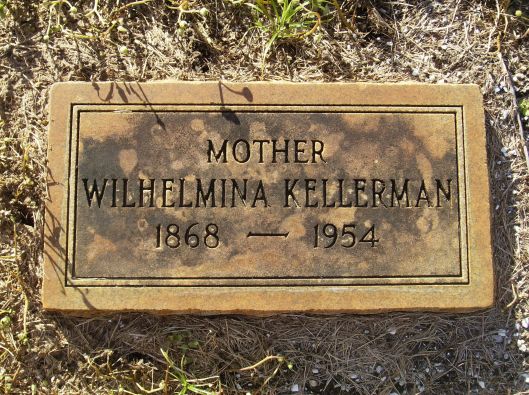 Gravestone, Wilhemina (Eberlein) Kellermann